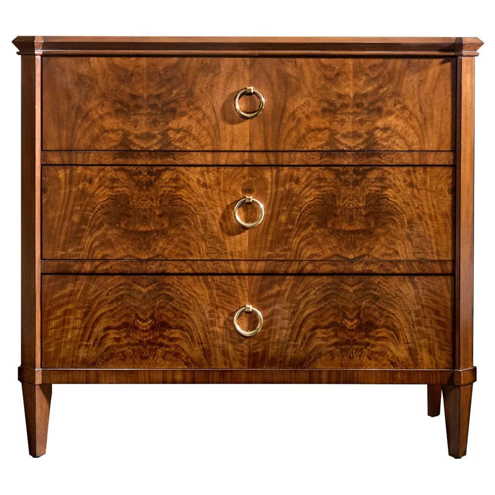 Arthur Updated Traditional Brown Walnut Wood Wide Nightstand
