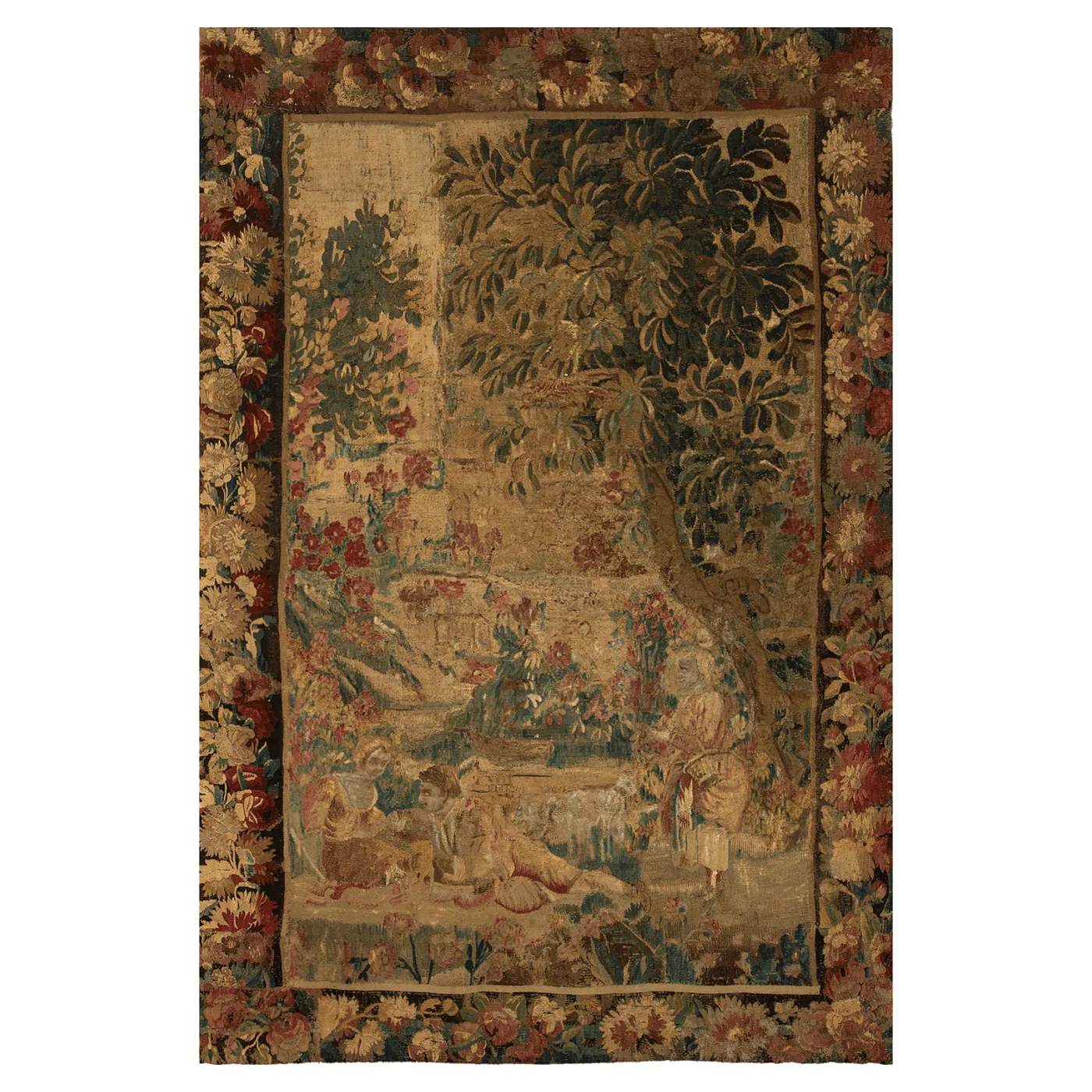 Aubigny Traditional Brown Baroque Landscape Tapestry - 90x59