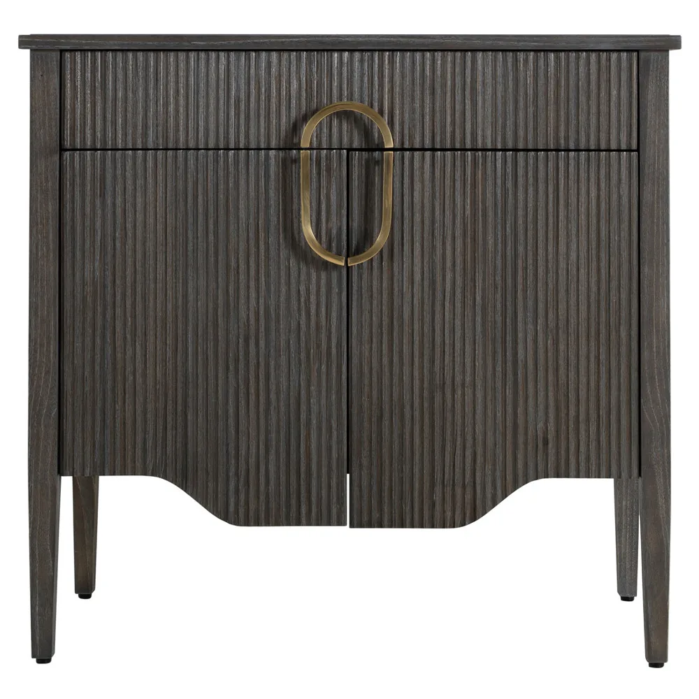 Darius Modern Classic Cerused Oak Ribbed Nightstand