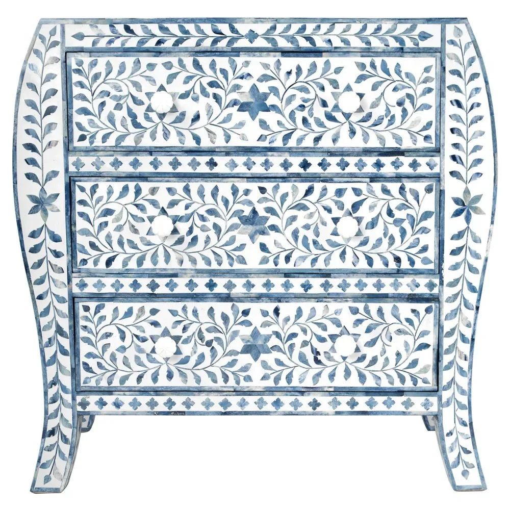 Blue and white bone inlay dresser