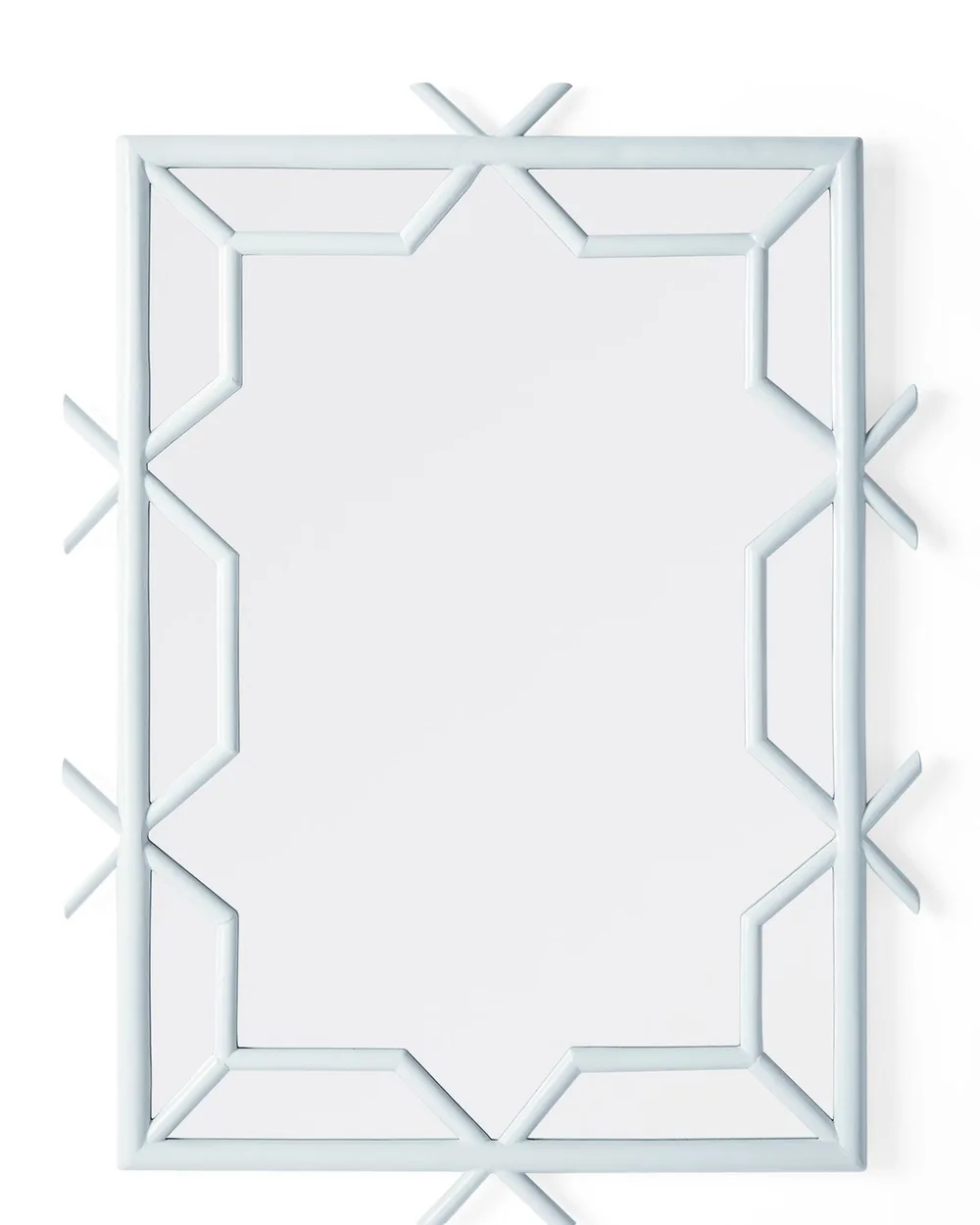 Rattan-framed mirror with woven texture