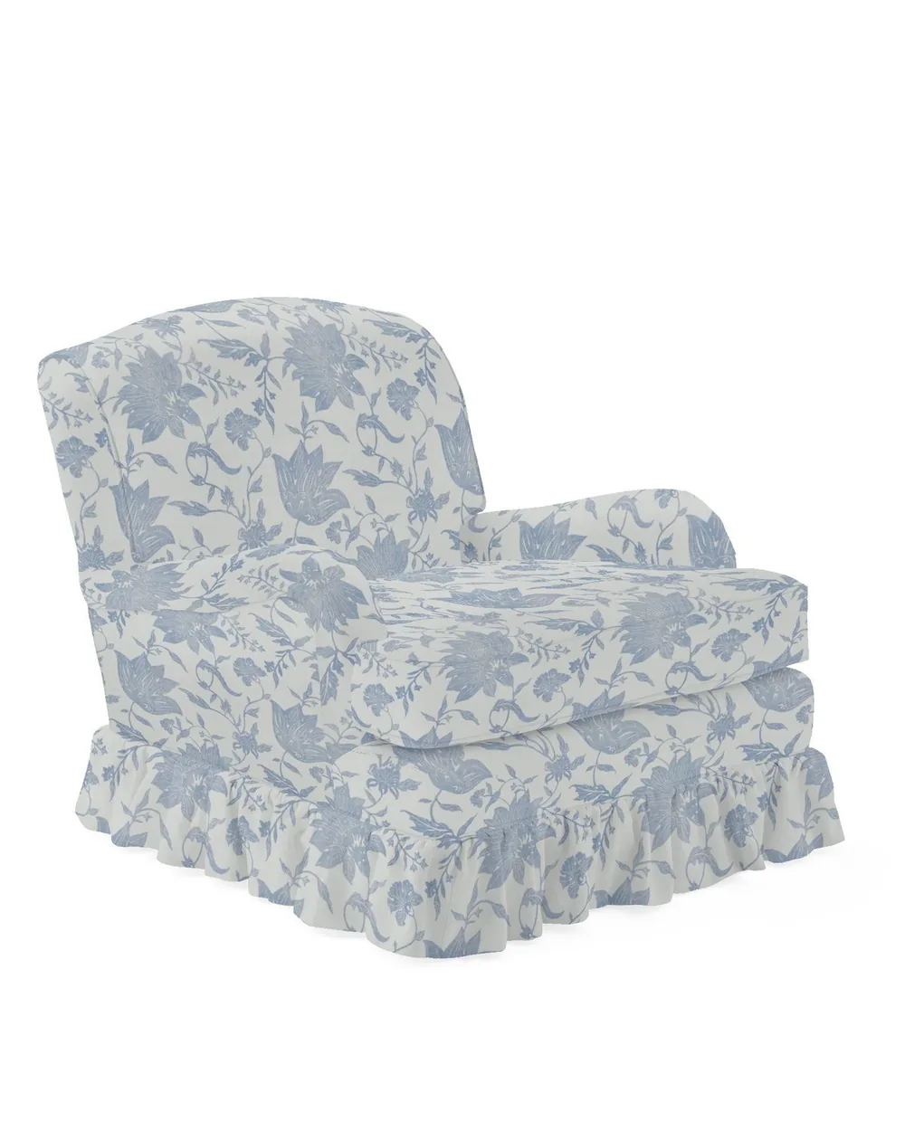 Upholstered occasional chair with quiet, clean lines
