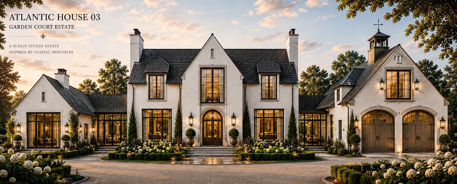 Atlantic House — Garden Court Estate, a Tidewater Series compound with carriage house and guest pavilion