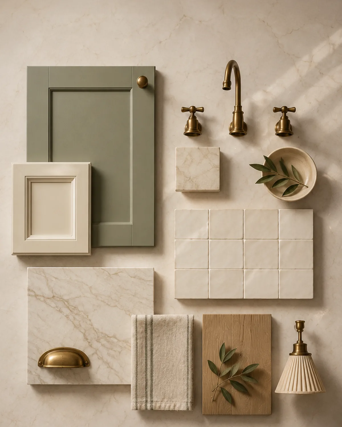Small objects styled on a shelf